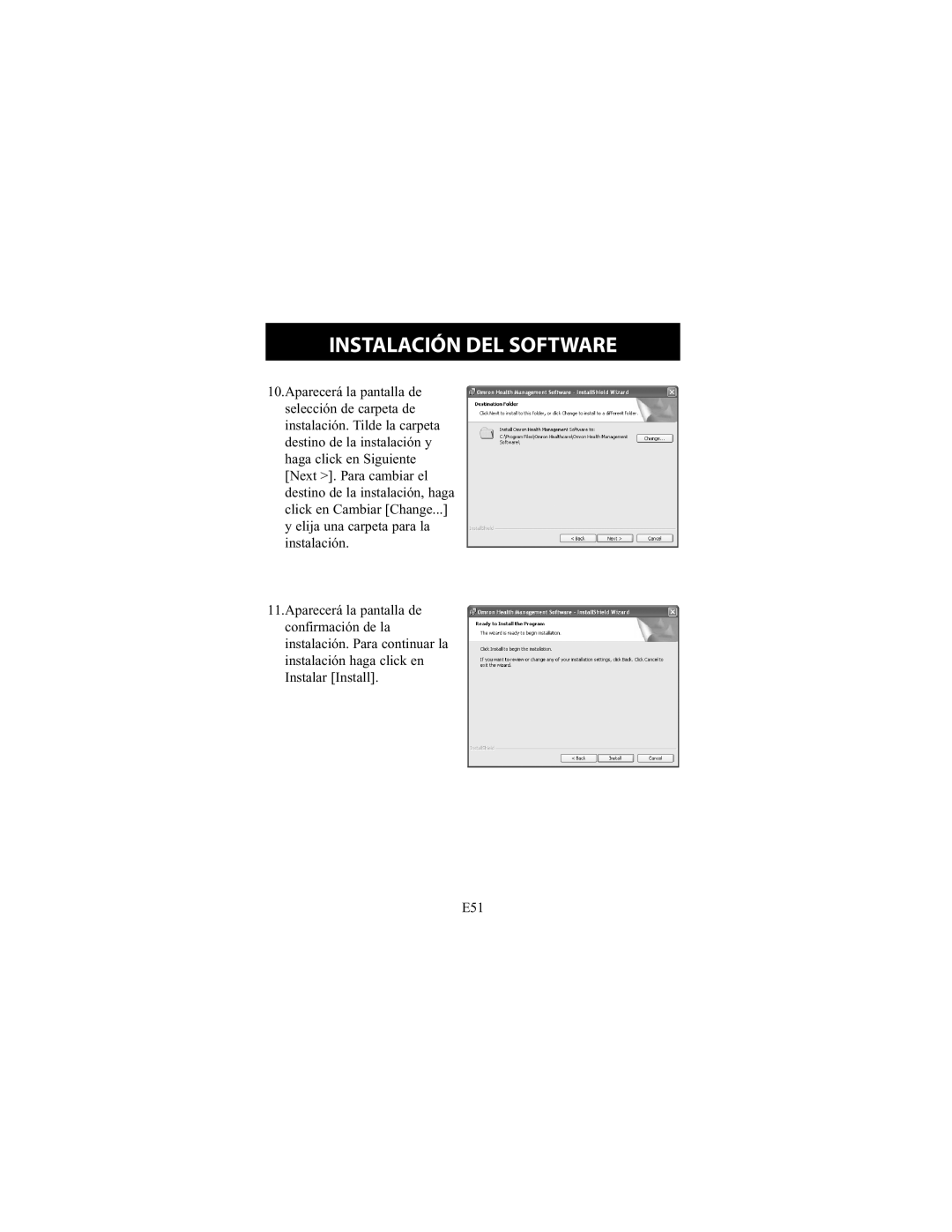 Omron Healthcare HEM-790IT instruction manual Instalación DEL Software 