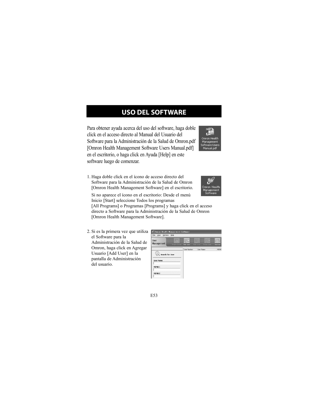 Omron Healthcare HEM-790IT instruction manual USO DEL Software 