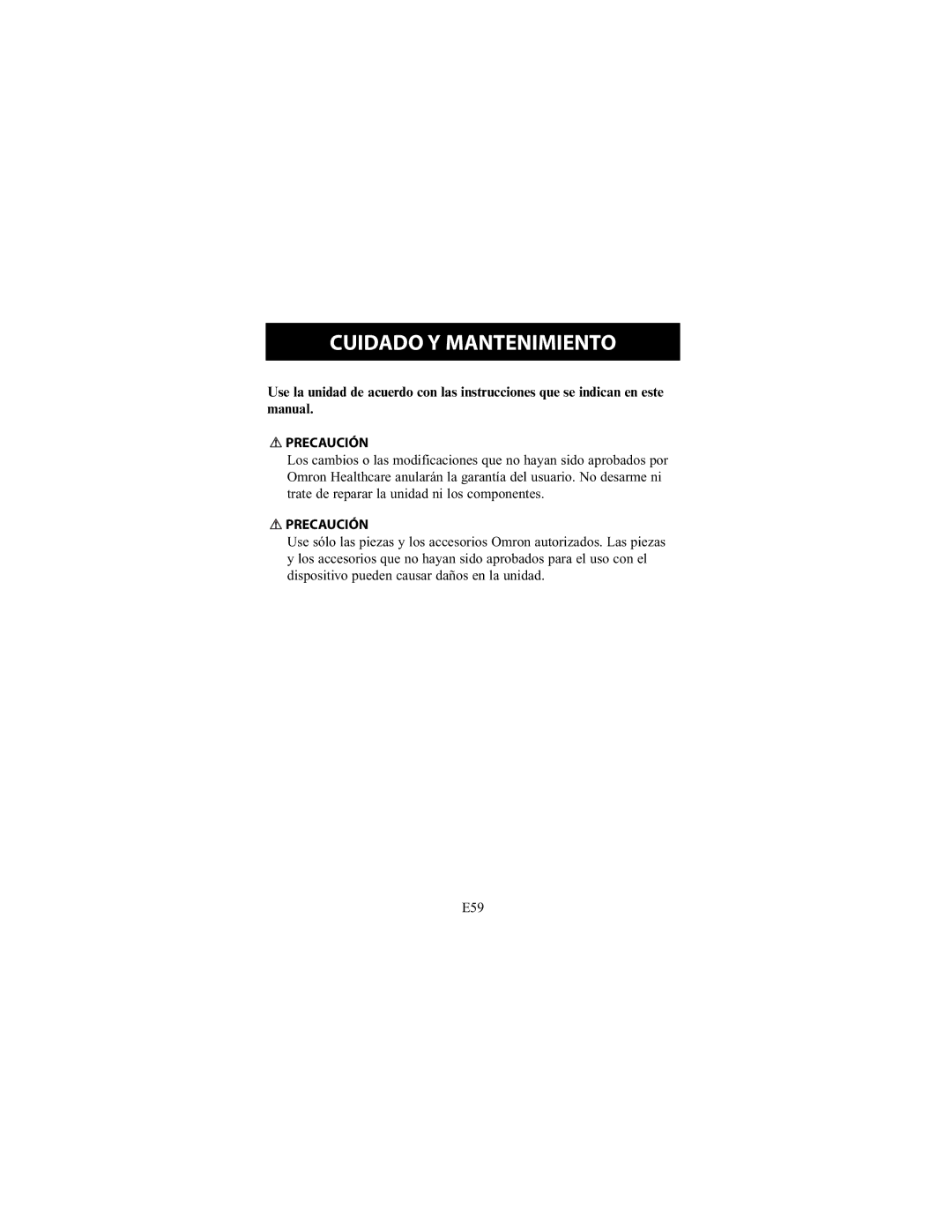 Omron Healthcare HEM-790IT instruction manual Cuidado Y Mantenimiento 