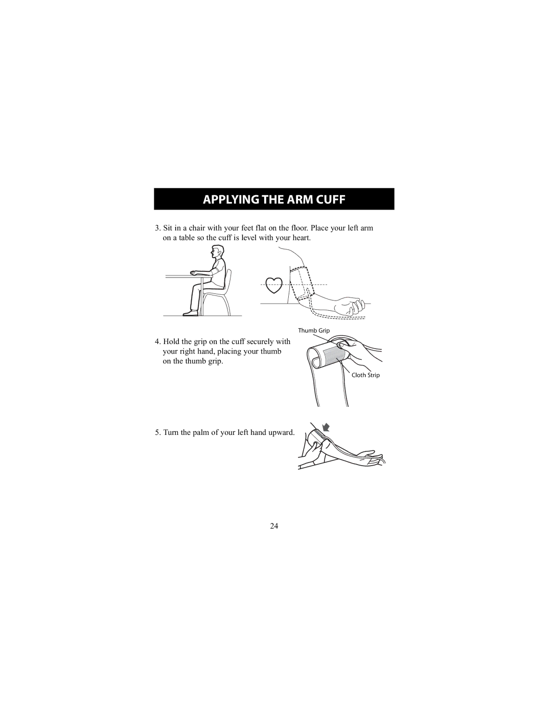 Omron Healthcare HEM-790IT instruction manual Turn the palm of your left hand upward 