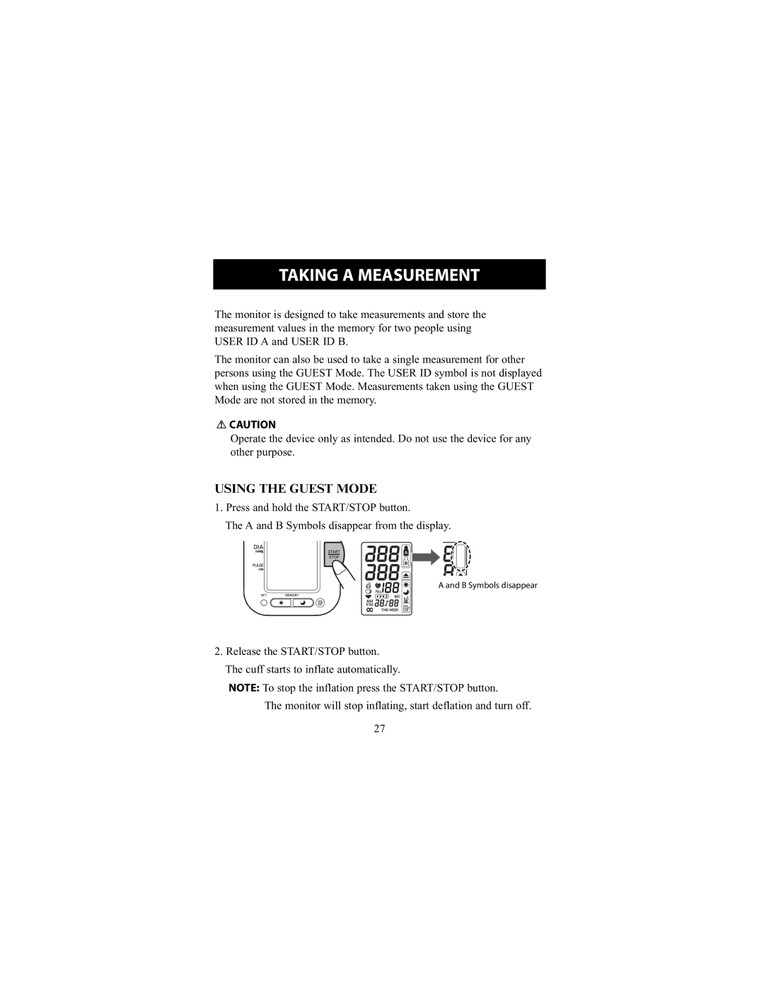 Omron Healthcare HEM-790IT instruction manual Taking a Measurement, Using the Guest Mode 