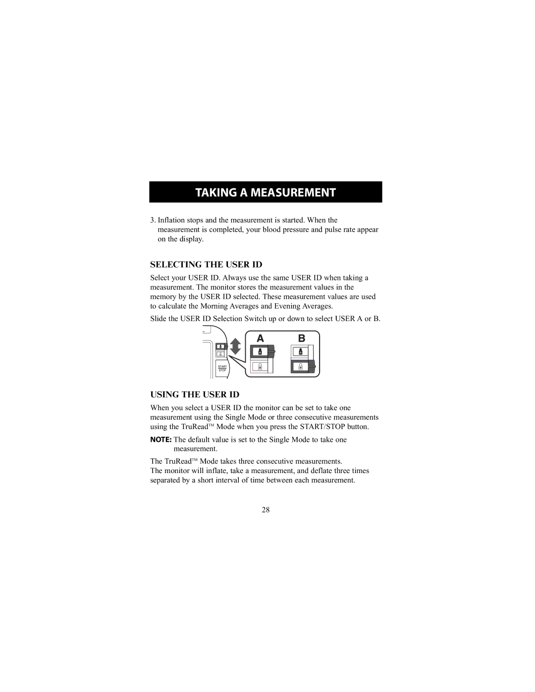 Omron Healthcare HEM-790IT instruction manual Selecting the User ID, Using the User ID 