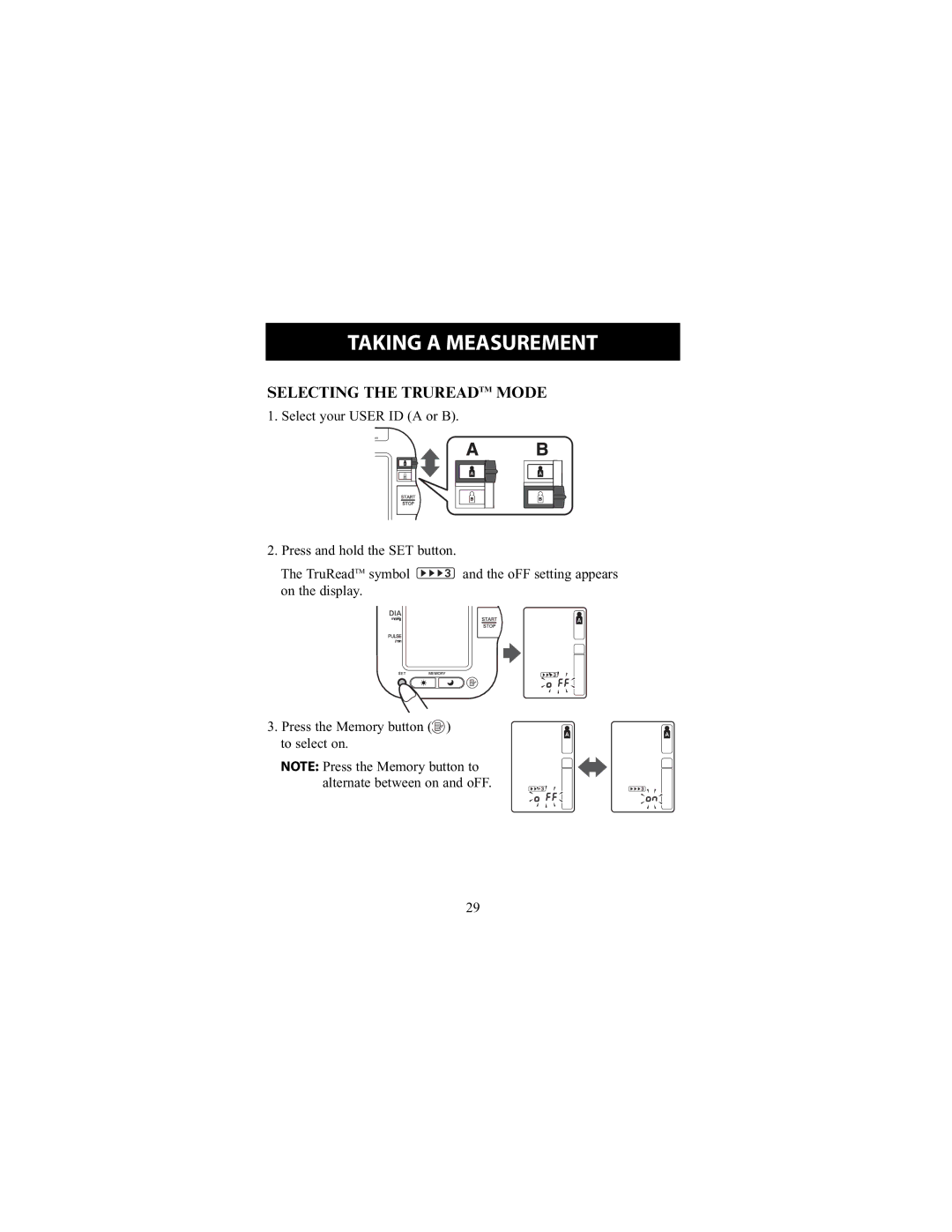 Omron Healthcare HEM-790IT instruction manual Selecting the Trureadtm Mode 