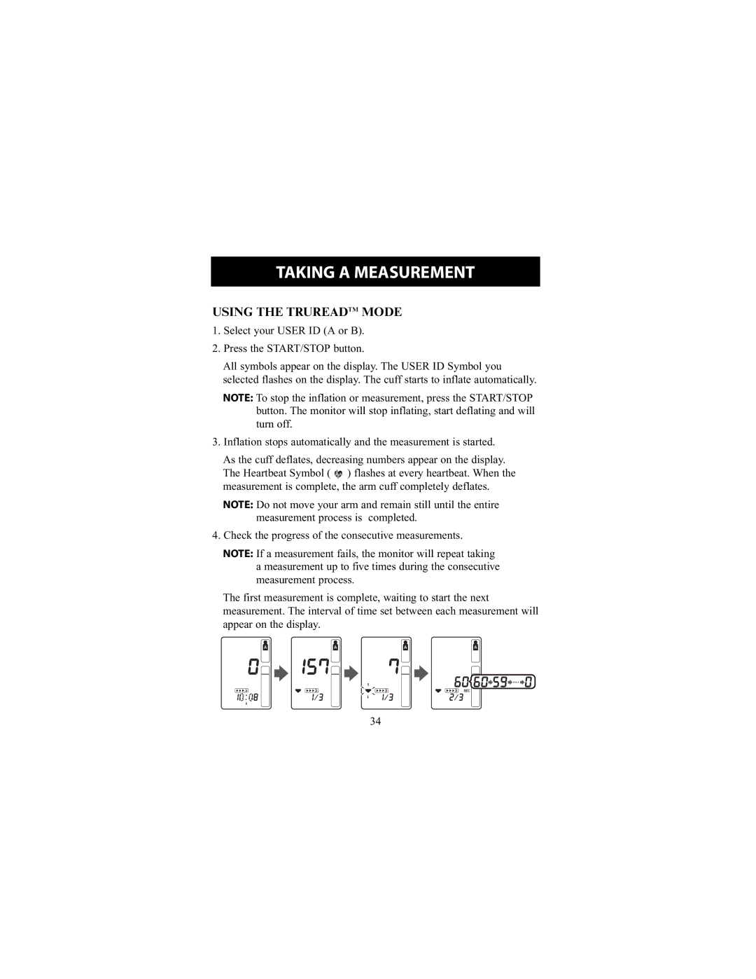 Omron Healthcare HEM-790IT instruction manual Using the Trureadtm Mode 