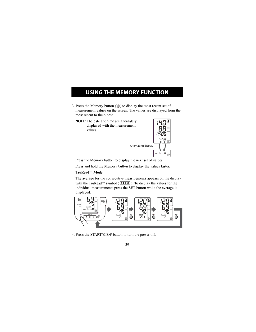 Omron Healthcare HEM-790IT instruction manual TruReadTM Mode 