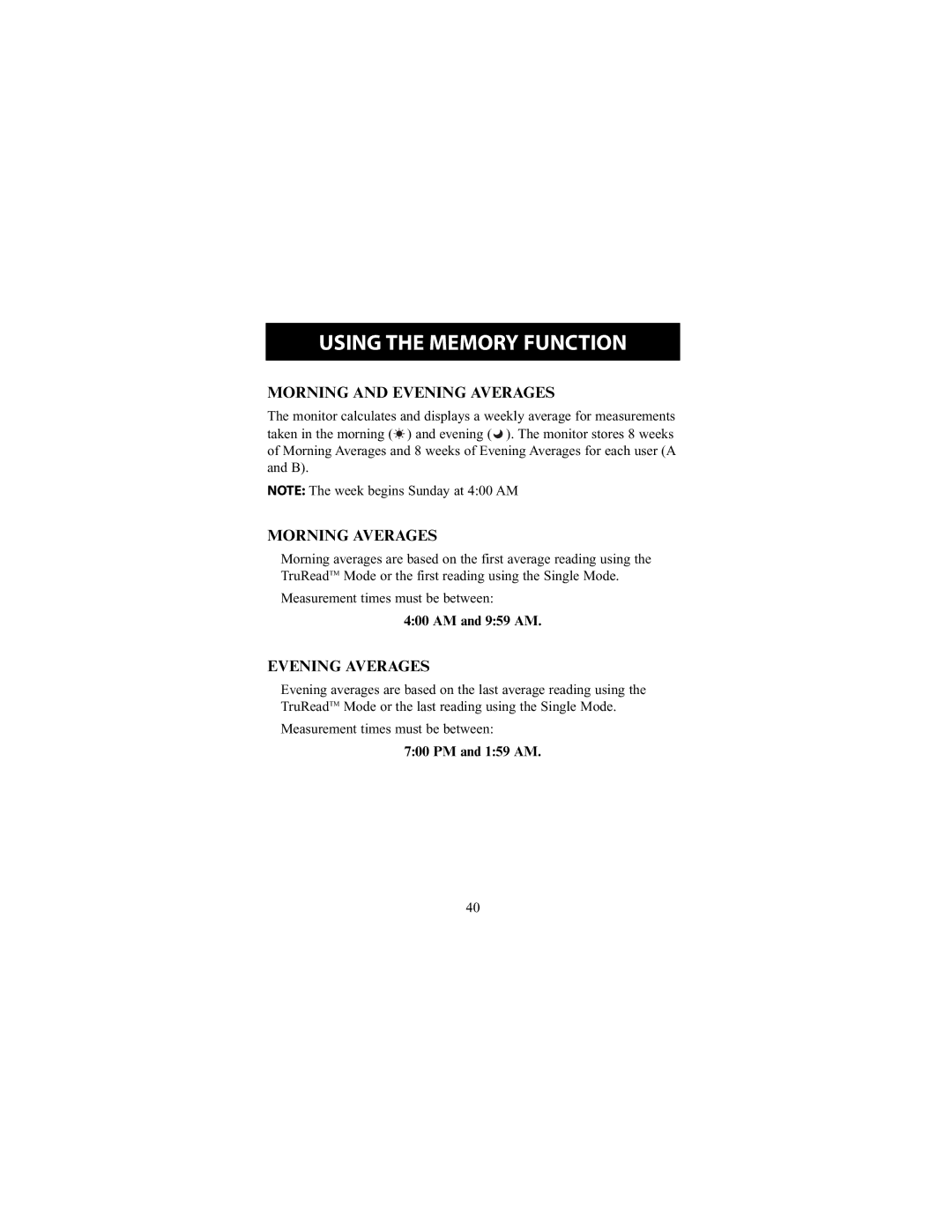 Omron Healthcare HEM-790IT instruction manual Morning and Evening Averages, Morning Averages 