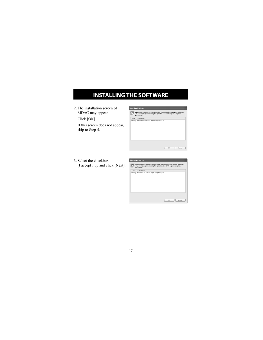 Omron Healthcare HEM-790IT instruction manual Installing the Software 