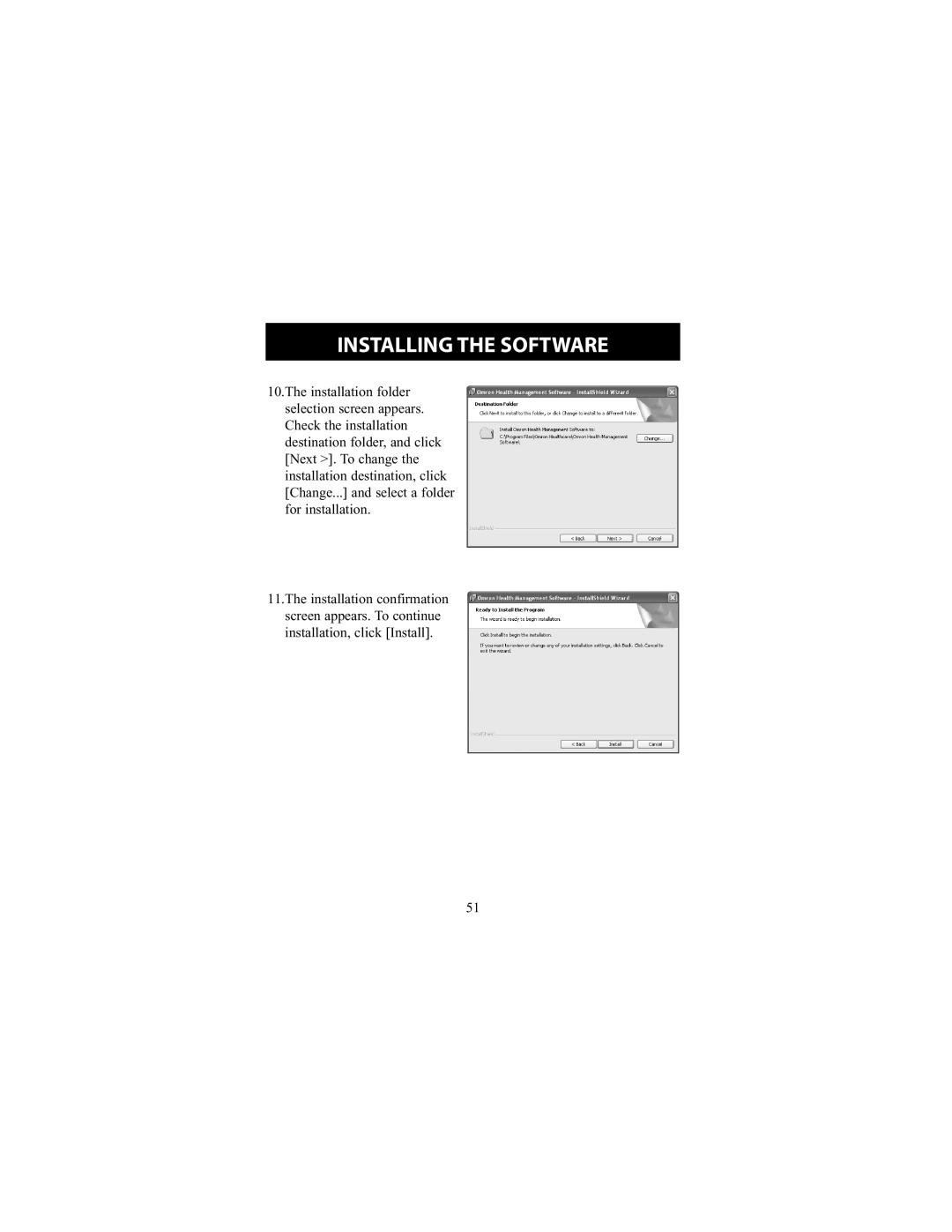 Omron Healthcare HEM-790IT instruction manual Installing the Software 