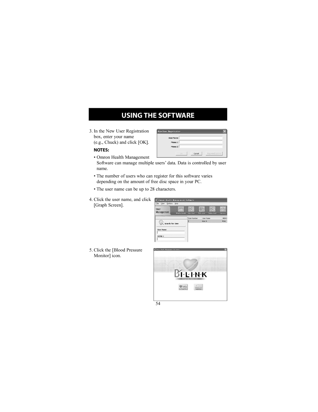 Omron Healthcare HEM-790IT instruction manual Using the Software 