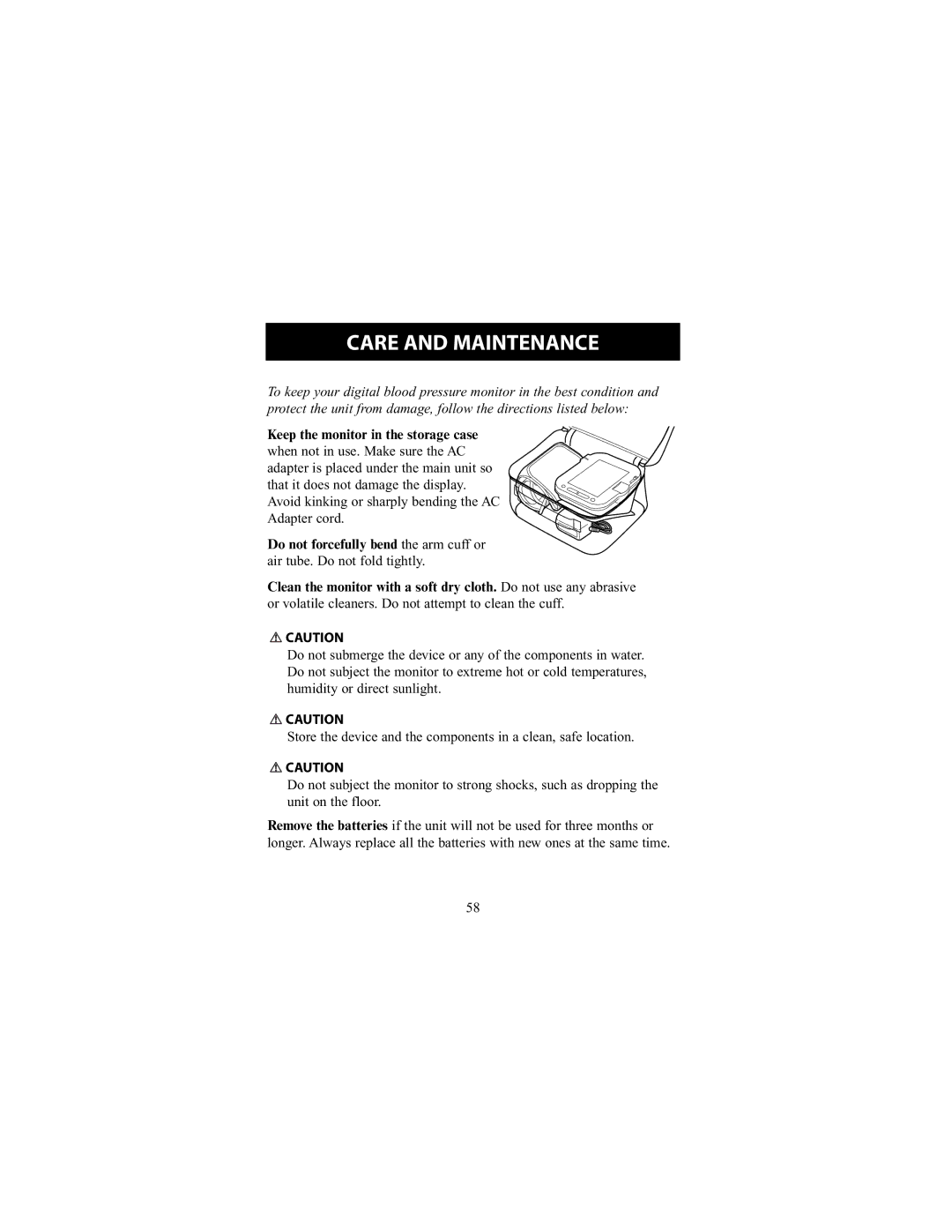 Omron Healthcare HEM-790IT instruction manual Care and Maintenance 