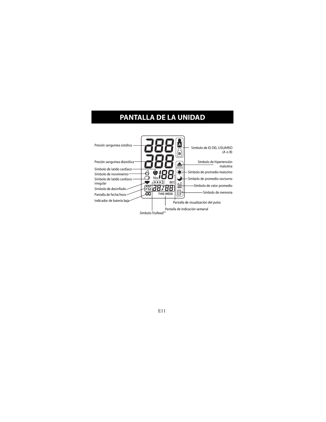 Omron Healthcare HEM-790IT instruction manual Pantalla DE LA Unidad, Matutina 