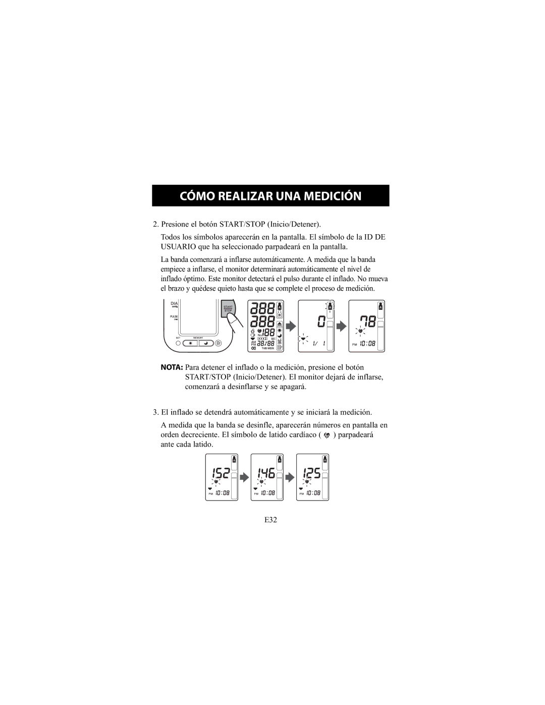 Omron Healthcare HEM-790IT instruction manual Cómo Realizar UNA Medición 