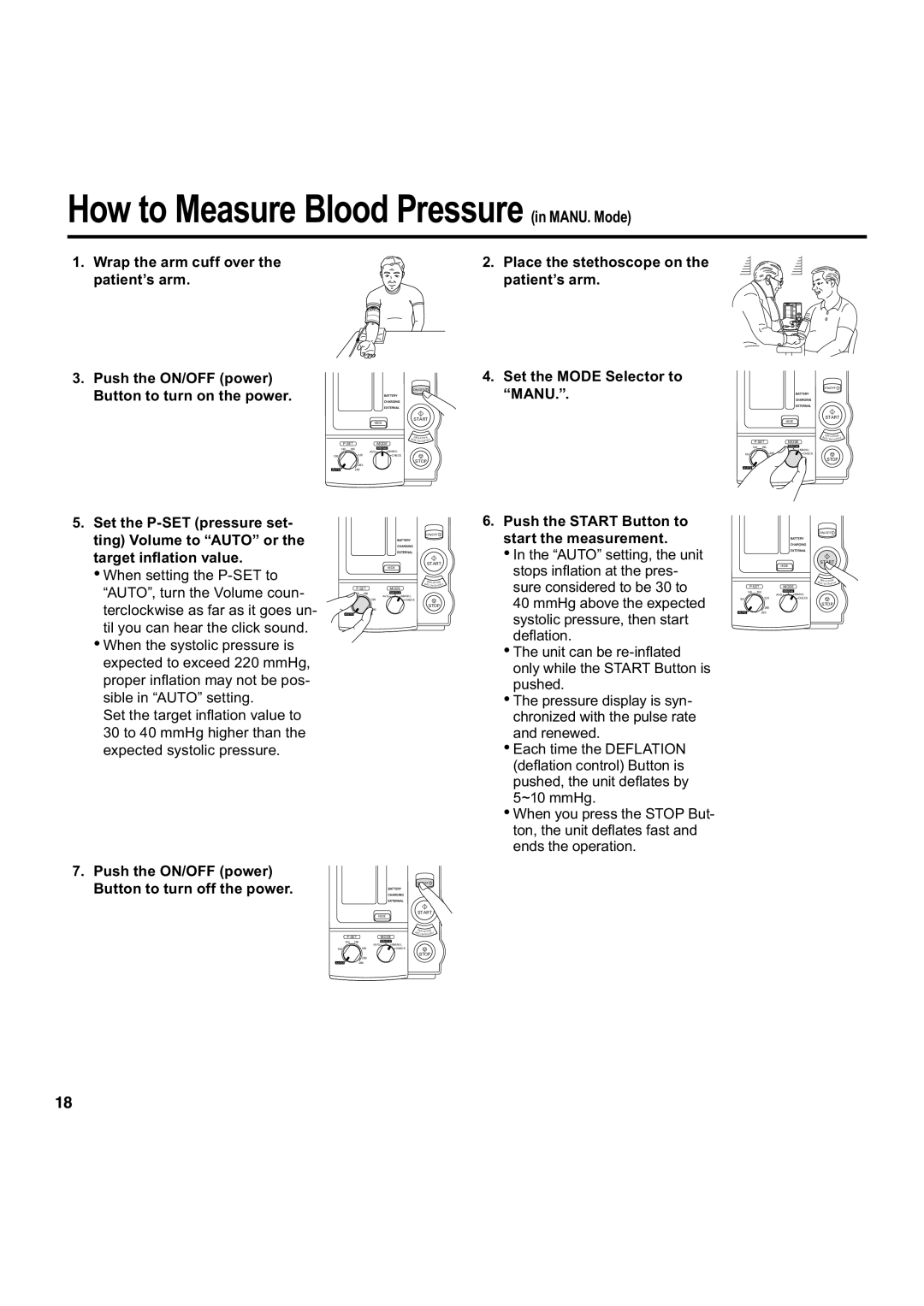 Omron Healthcare HEM-907 instruction manual How to Measure Blood Pressure in MANU. Mode 