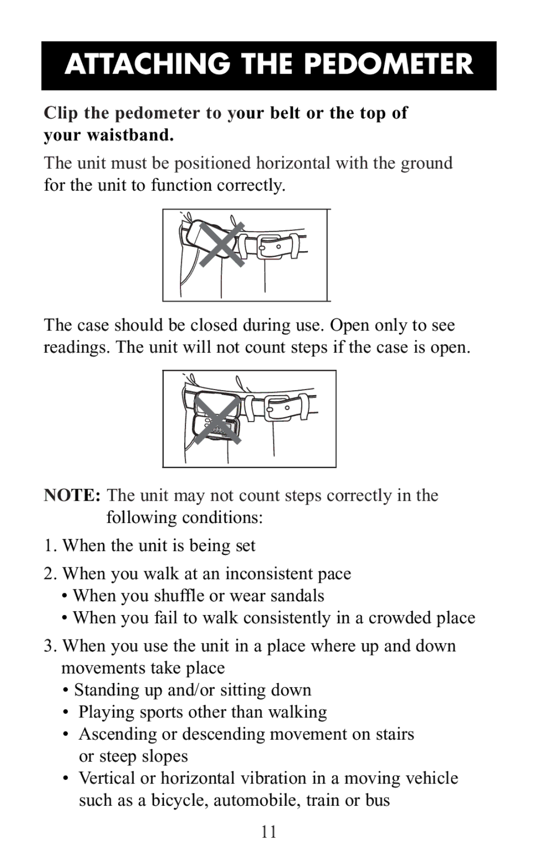 Omron Healthcare HJ-105 manual Attaching the Pedometer 