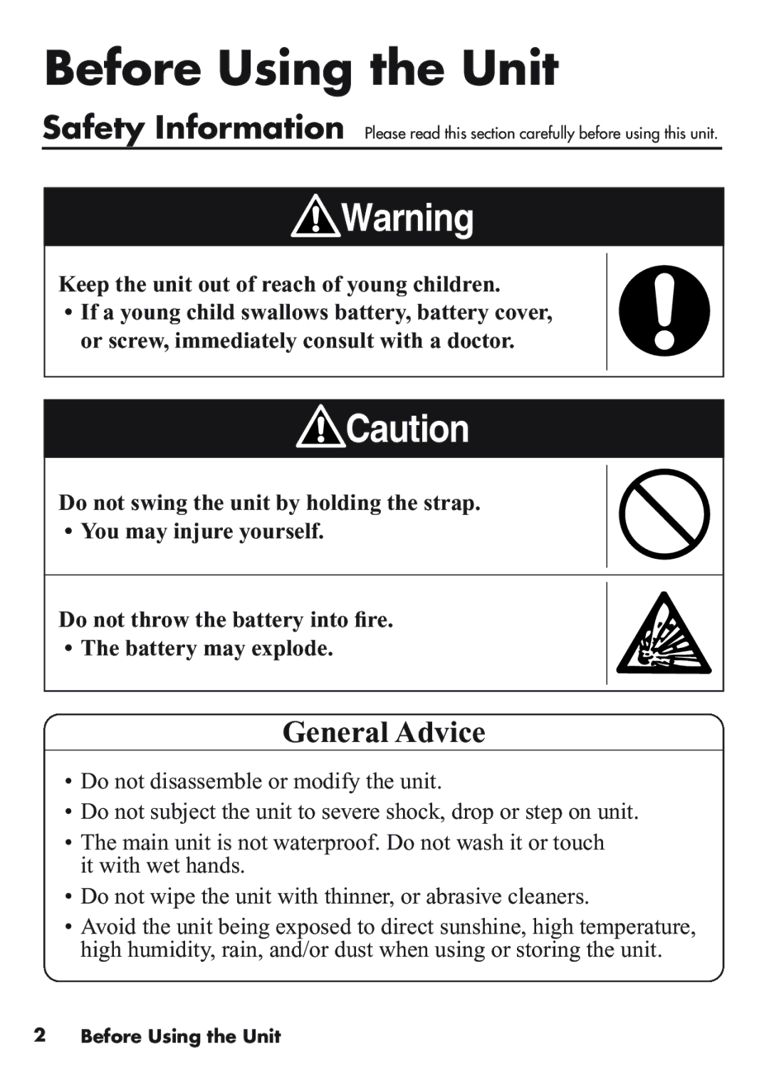 Omron Healthcare HJ-112 manual Before Using the Unit 