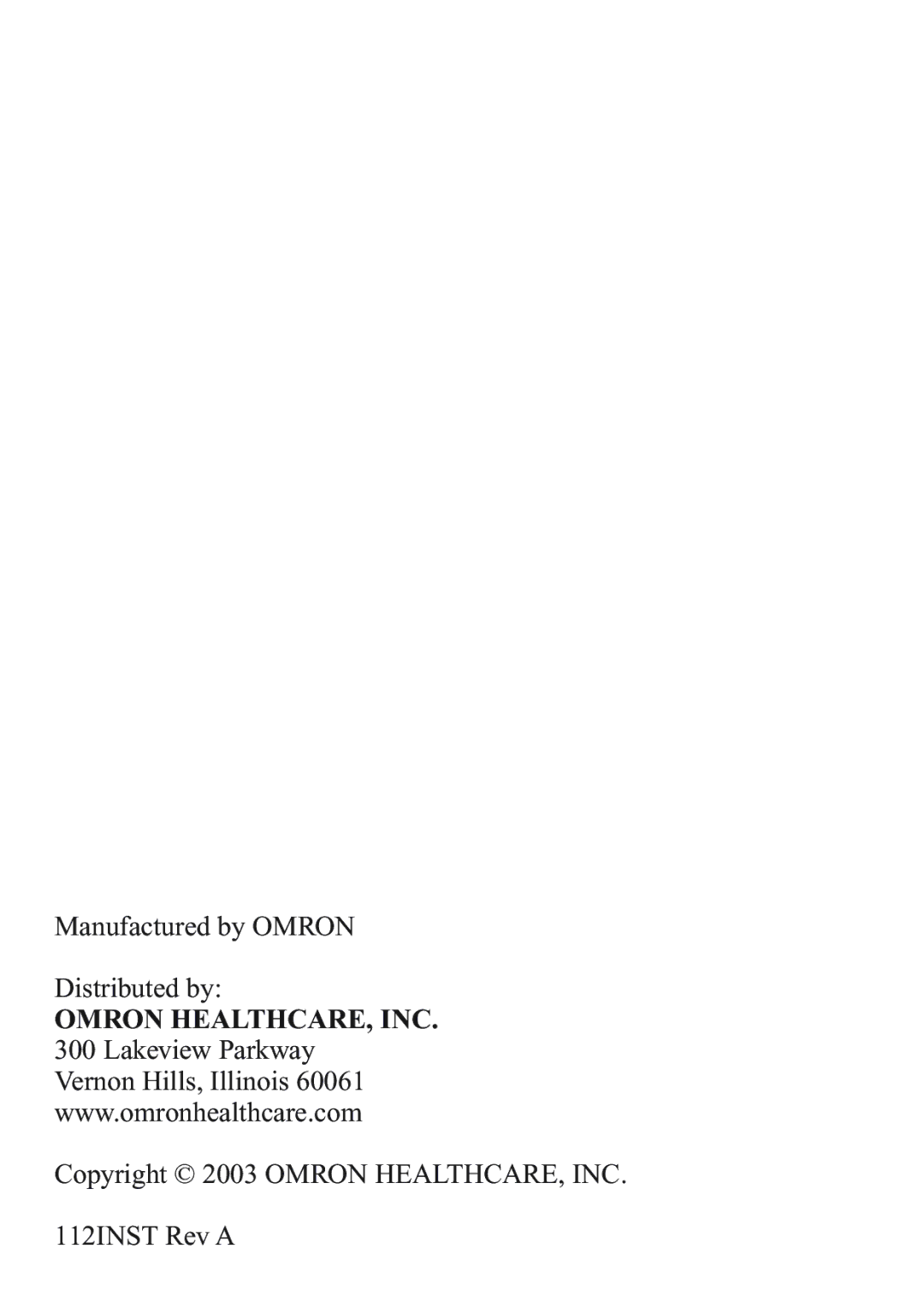 Omron Healthcare HJ-112 manual Omron HEALTHCARE, INC 