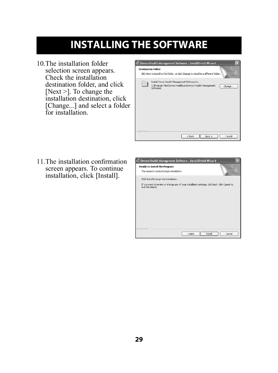 Omron Healthcare HJ-720ITC instruction manual Installing the Software 