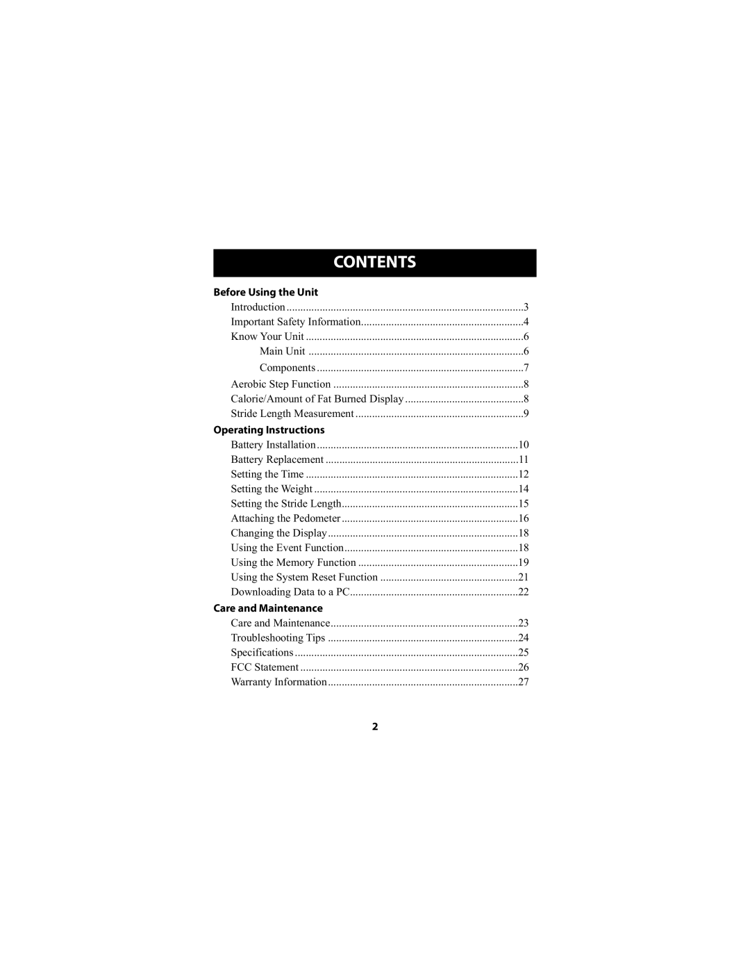 Omron Healthcare HJ-720ITCAN instruction manual Contents 