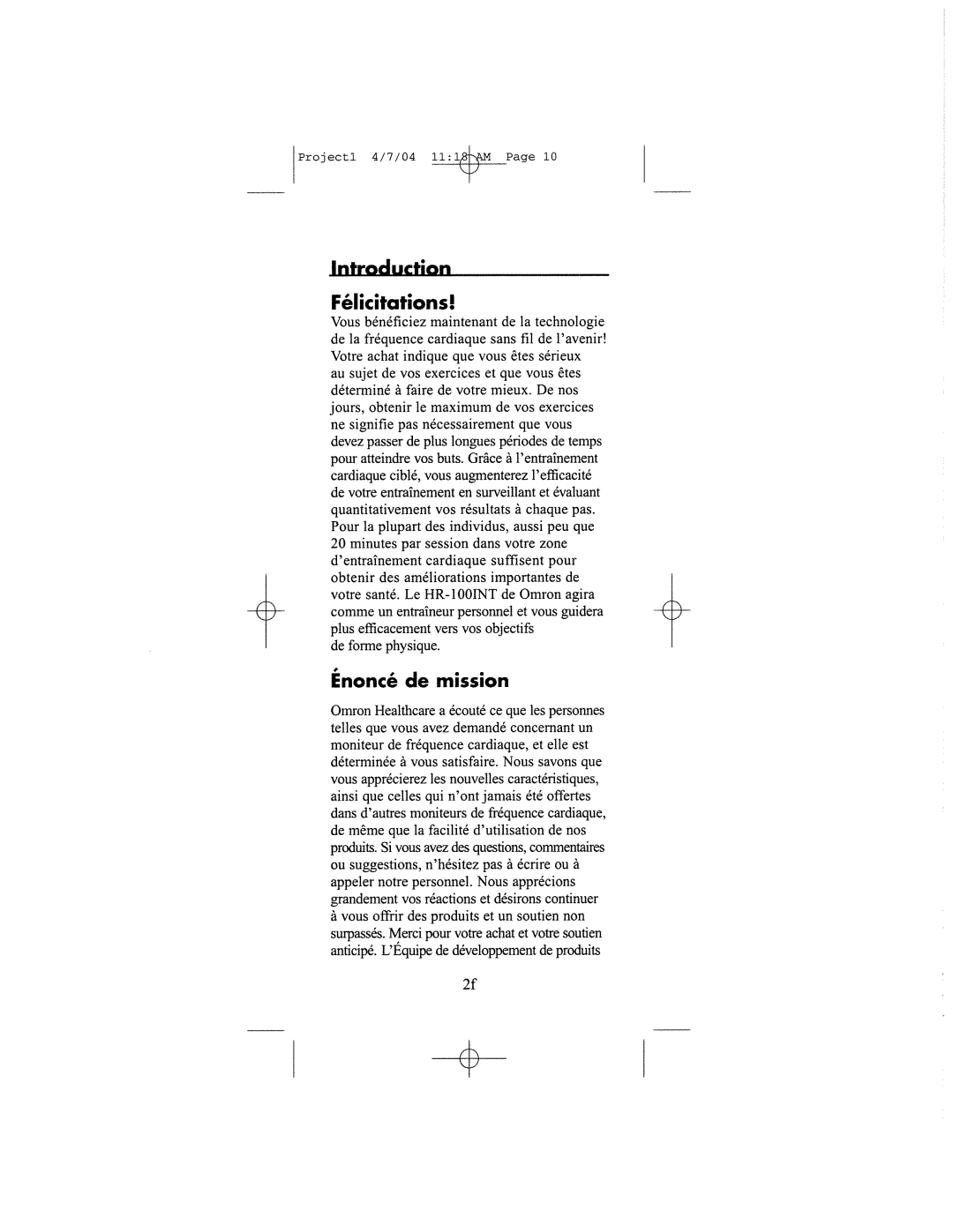 Omron Healthcare HR-100 manual 