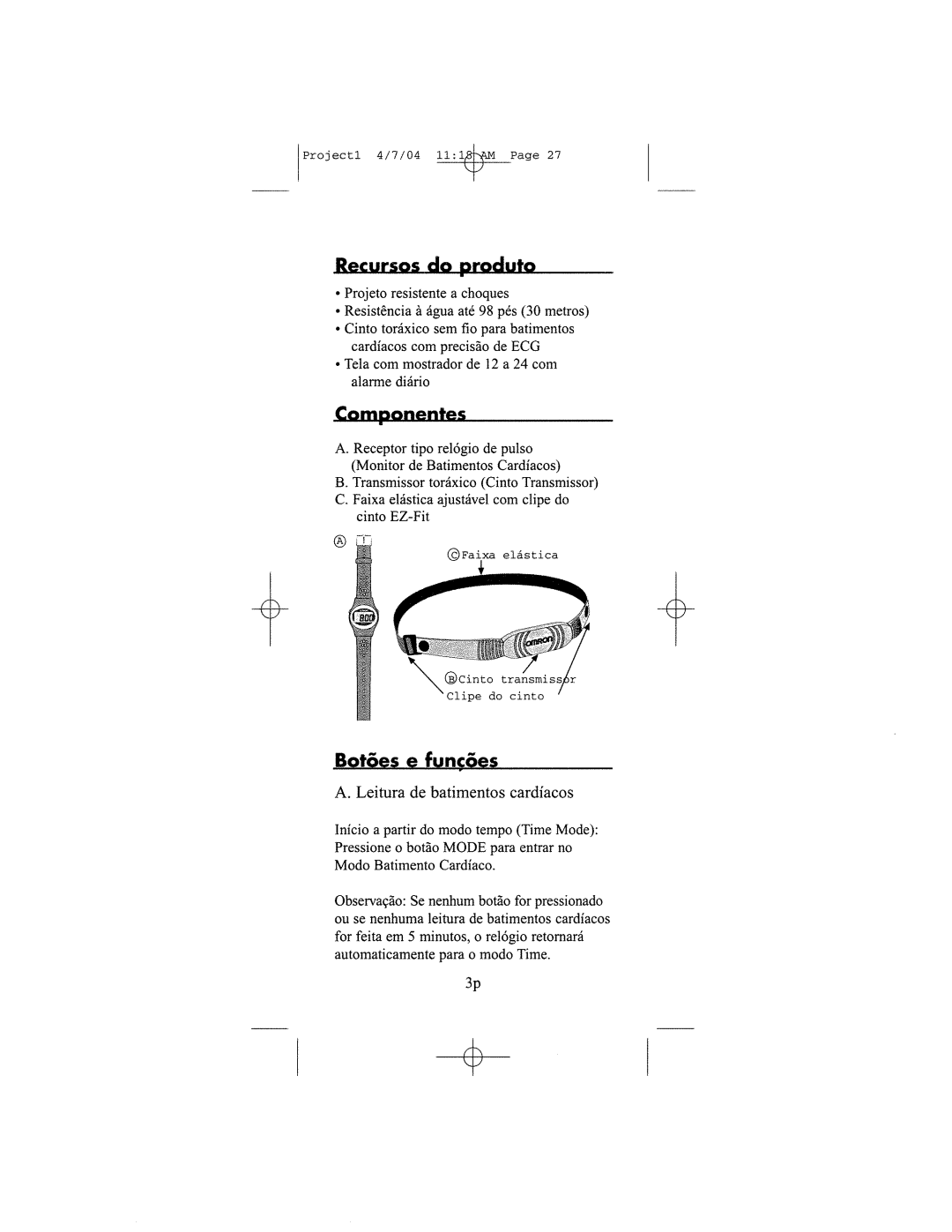 Omron Healthcare HR-100 manual 