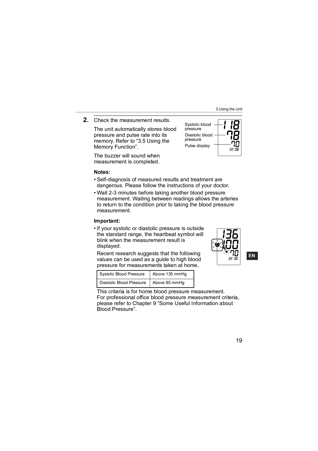 Omron Healthcare M3 instruction manual Using the Unit 