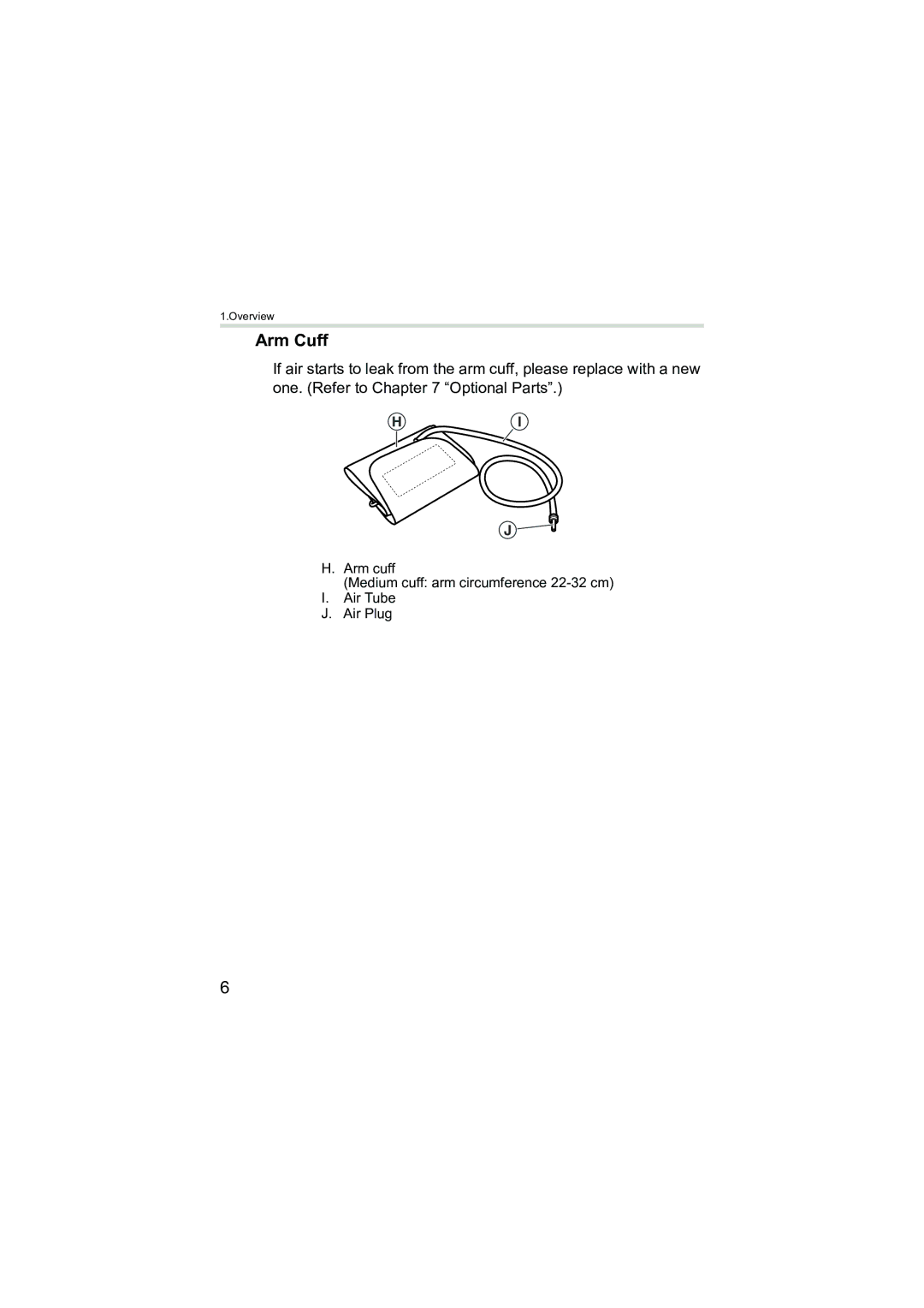 Omron Healthcare M3 instruction manual Arm Cuff 