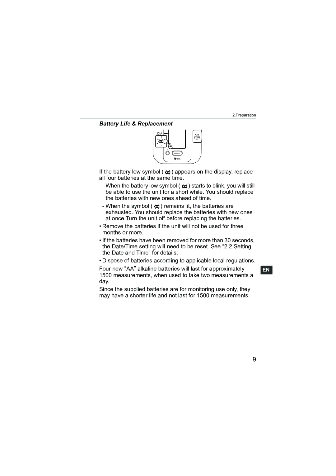 Omron Healthcare M3 instruction manual Battery Life & Replacement 