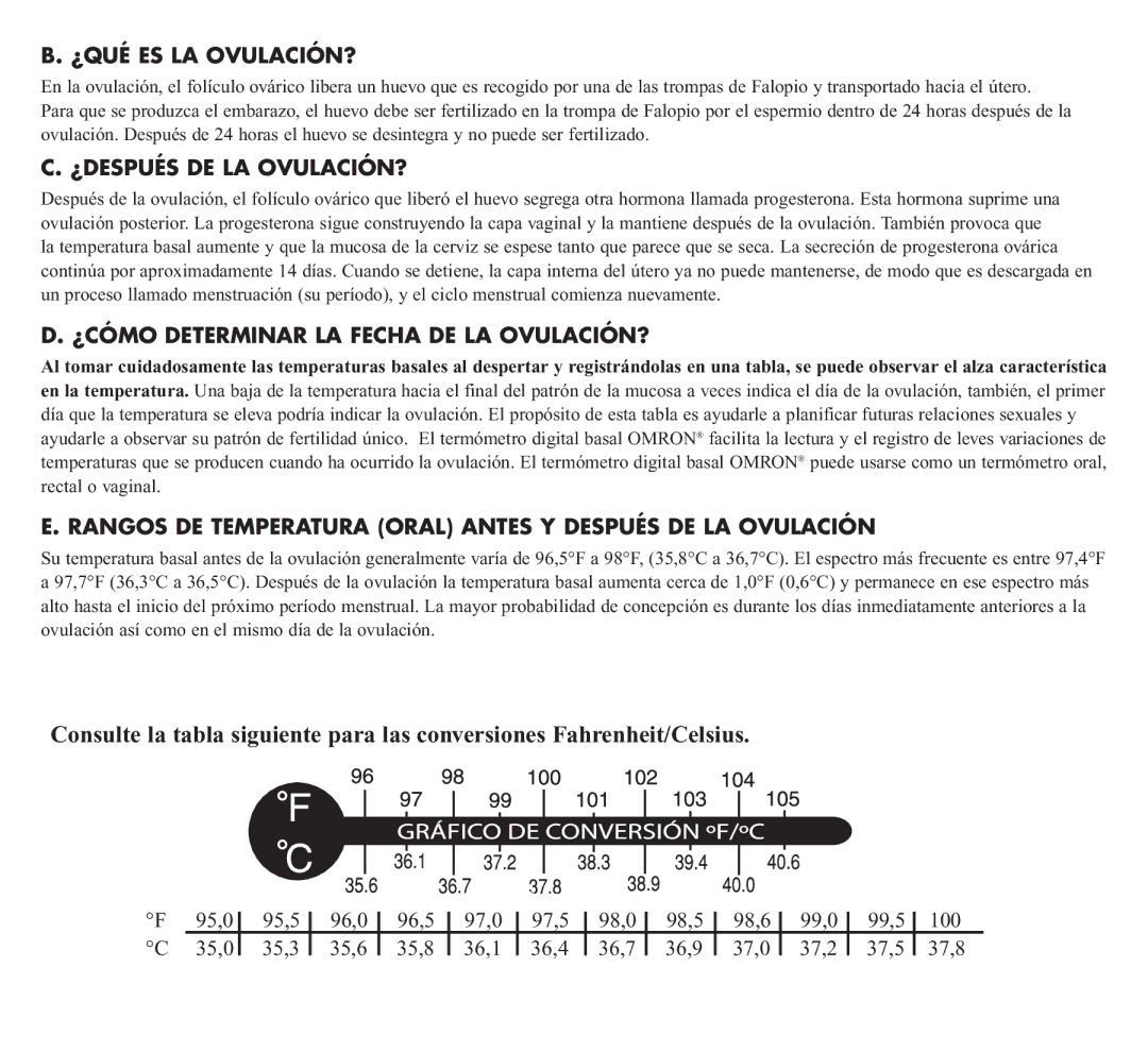 Omron Healthcare MC-301 manual ¿Qué Es La Ovulación?, ¿Después De La Ovulación?, ¿CÓMO Determinar LA Fecha DE LA OVULACIÓN? 