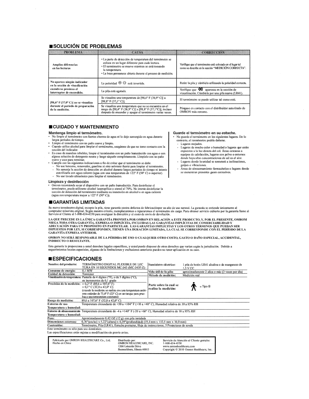 Omron Healthcare MC-343 manual 