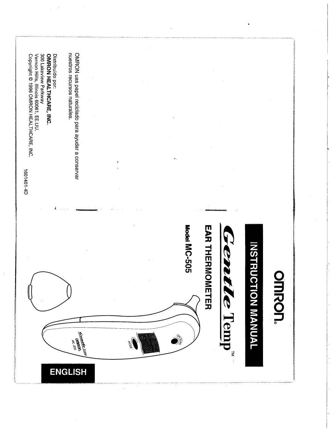 Omron Healthcare MC-505 manual 