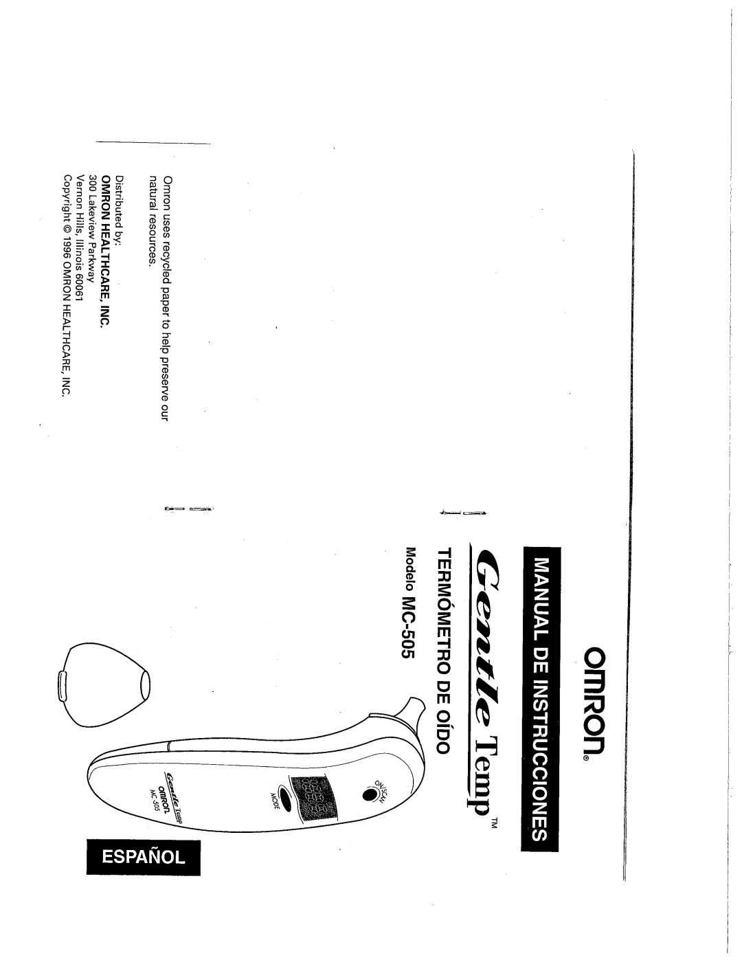 Omron Healthcare MC-505 manual 