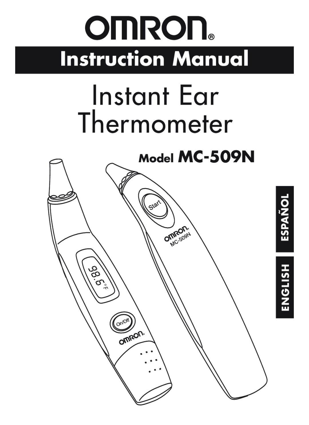 Omron Healthcare MC-509N manual Instant Ear Thermometer 