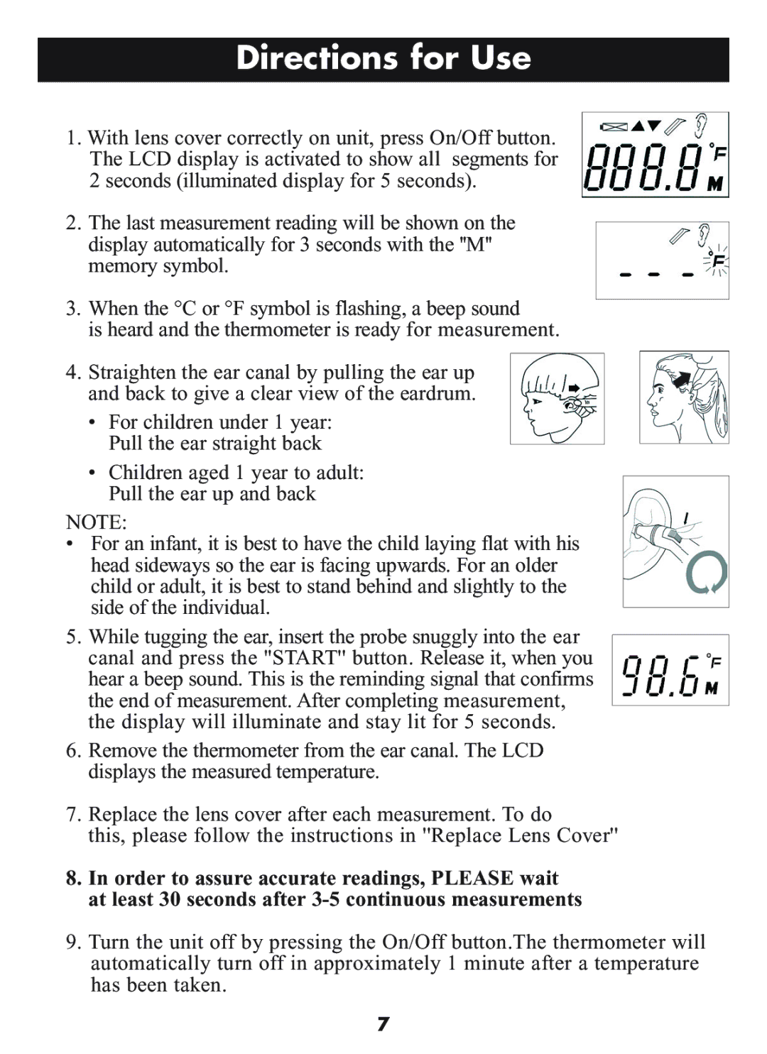 Omron Healthcare MC-509N manual Directions for Use 