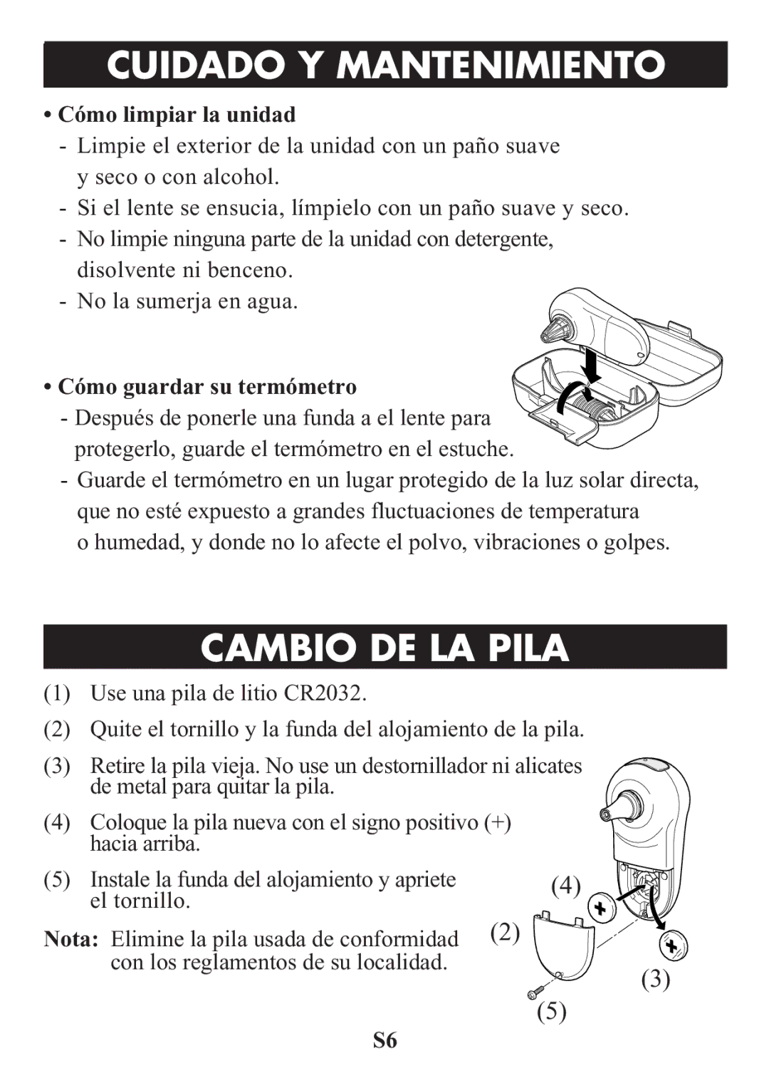 Omron Healthcare MC-514 manual Cuidado Y Mantenimientotitle, Cambiotitlede LA Pila 