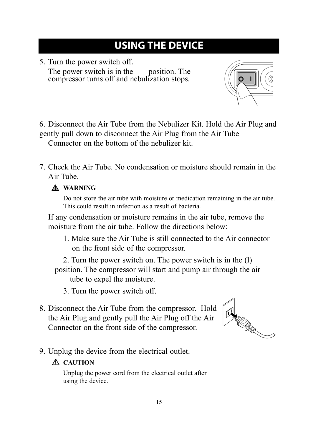 Omron Healthcare NE-C28 instruction manual Using the Device 