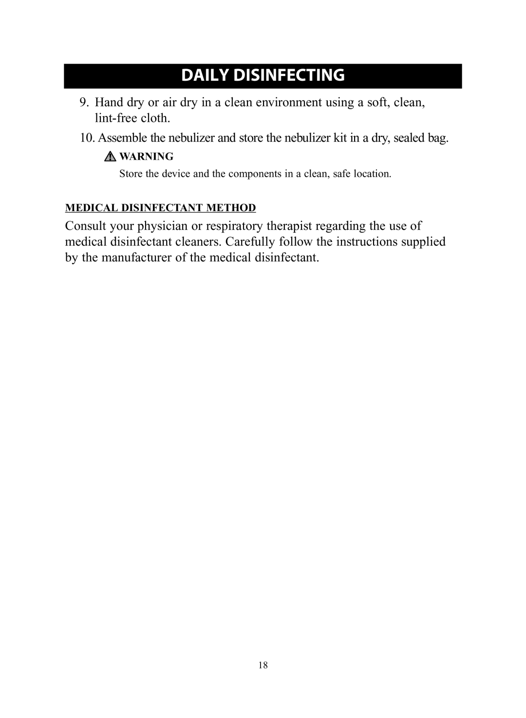 Omron Healthcare NE-C28 instruction manual Medical Disinfectant Method 