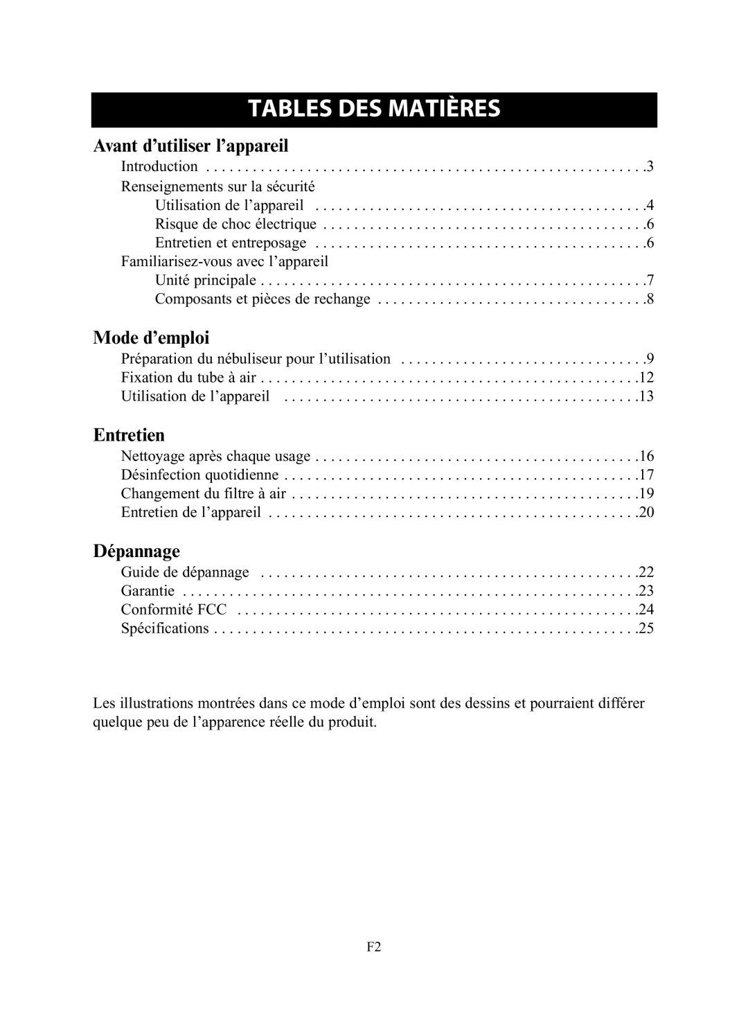 Omron Healthcare NE-C28 instruction manual Tables DES Matières, Avant d’utiliser l’appareil 