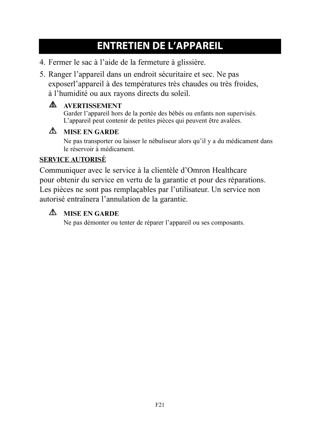 Omron Healthcare NE-C28 instruction manual Service Autorisé 