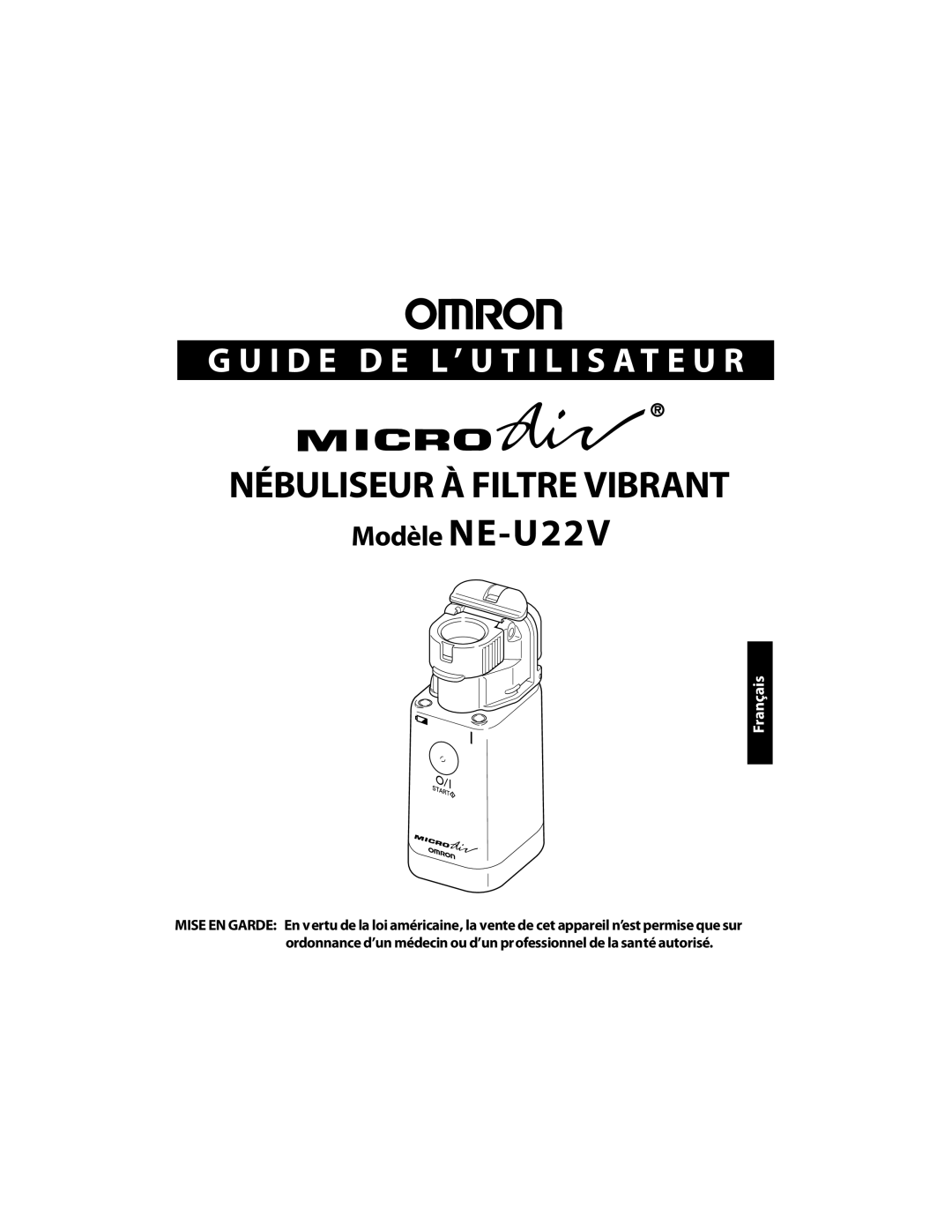 Omron Healthcare NE-U22V instruction manual Nébuliseur À Filtre Vibrant 