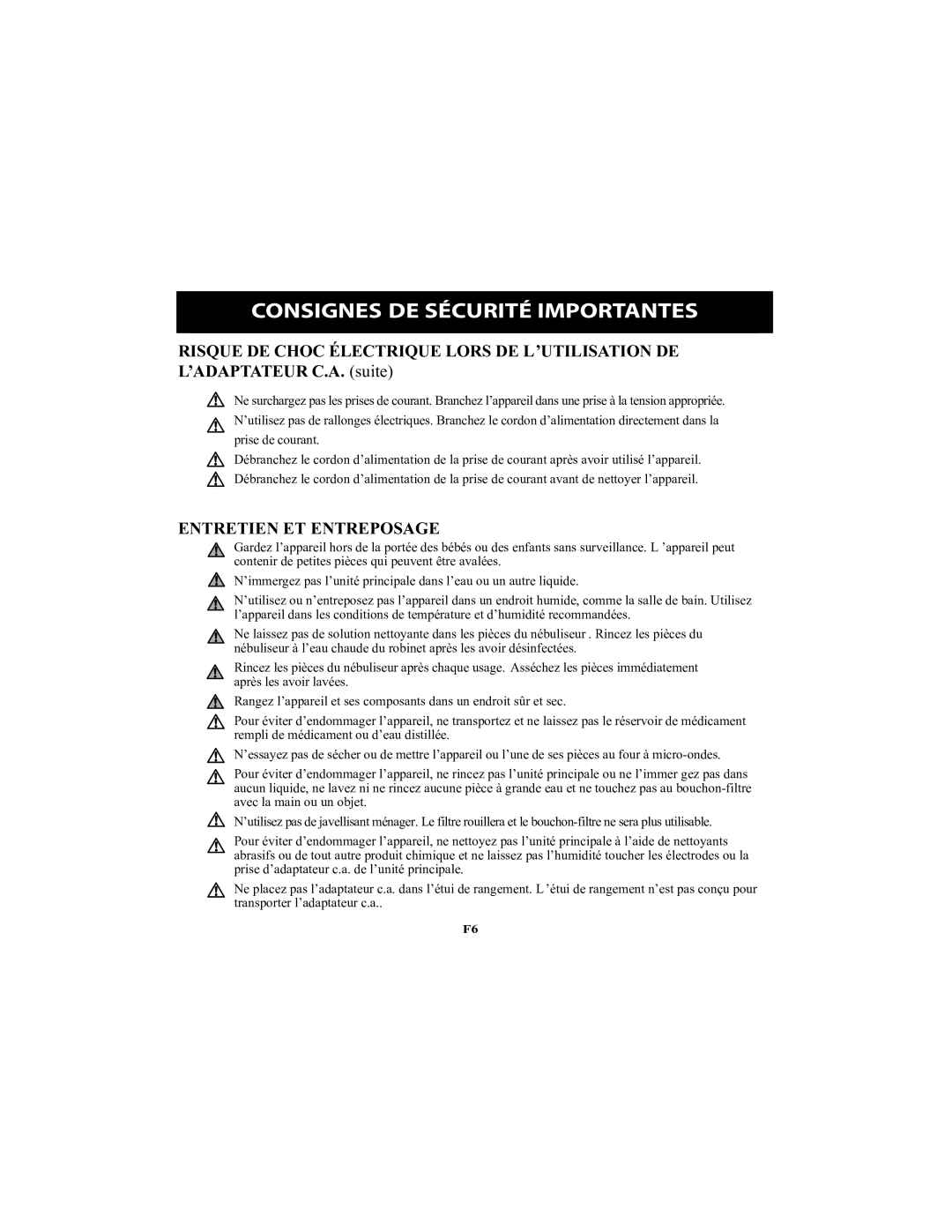 Omron Healthcare NE-U22V instruction manual Entretien ET Entreposage 