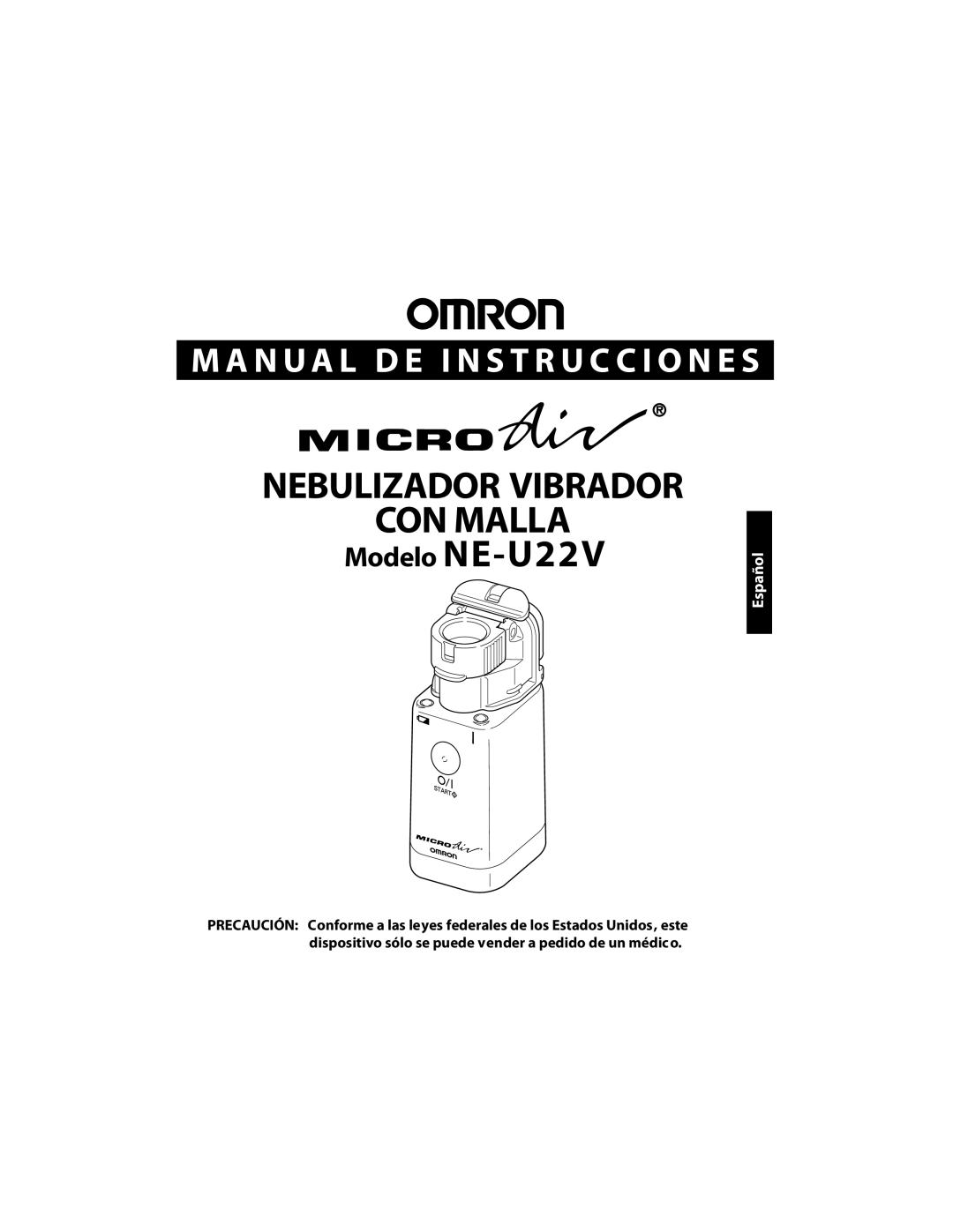 Omron Healthcare NE-U22V instruction manual Nebulizador Vibrador CON Malla 