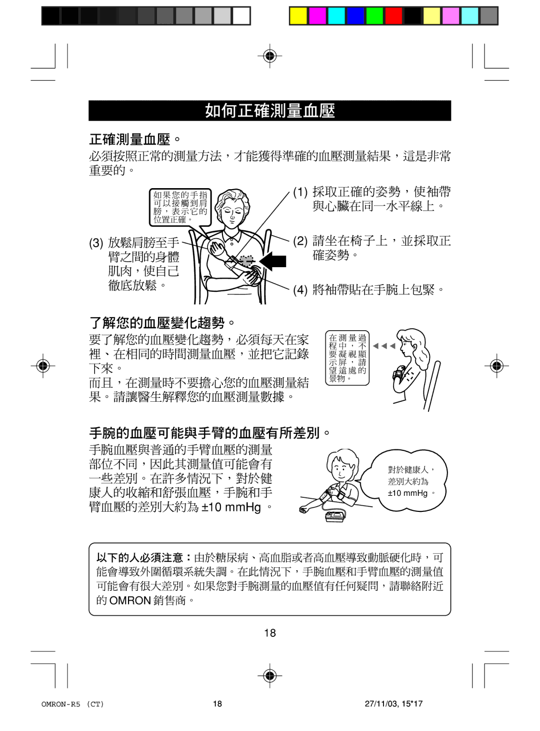 Omron Healthcare R5 instruction manual ±10 mmHg 