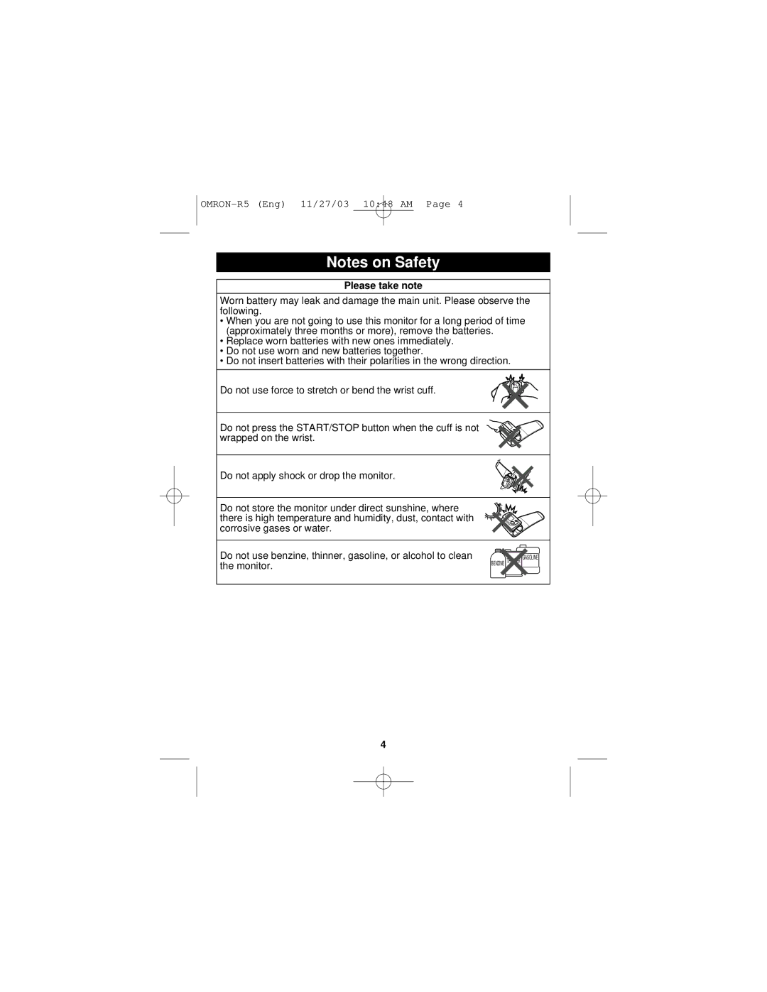 Omron Healthcare R5 instruction manual Please take note 