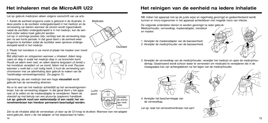 Omron Healthcare U22 instruction manual Lucht- Absorbmedicationthe 