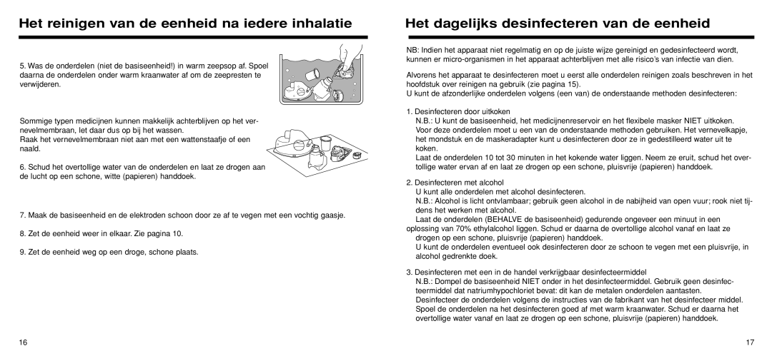 Omron Healthcare U22 instruction manual Het dagelijks desinfecteren van de eenheid 