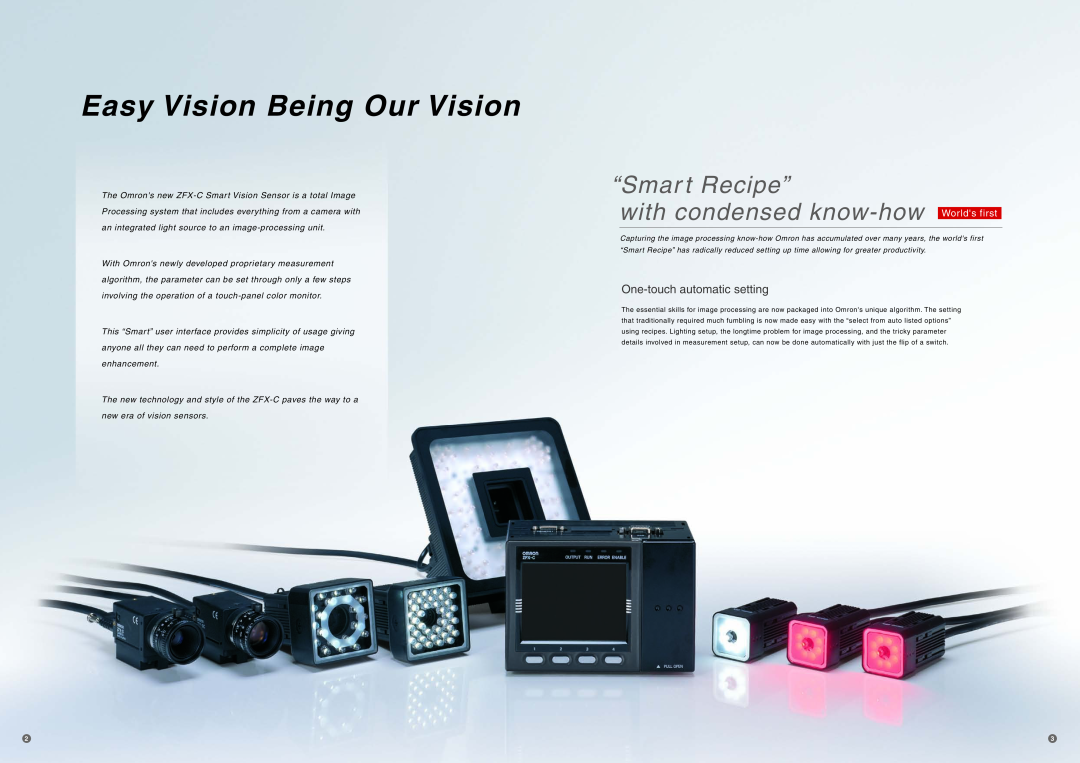 Omron Healthcare ZFX-C specifications Easy Vision Being Our Vision, “Smar t Recipe” with condensed know-how Worlds first 
