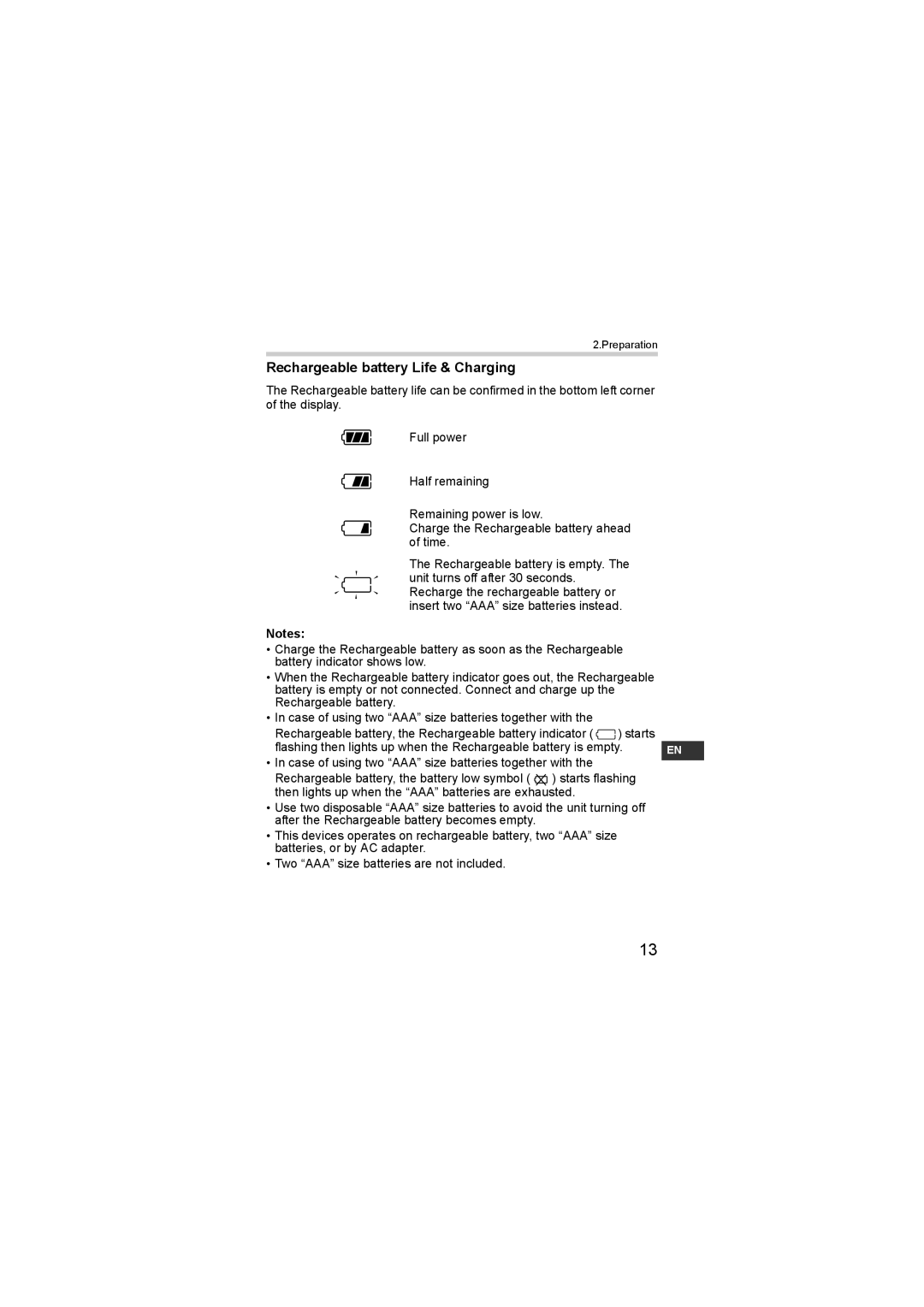 Omron HEM-SOLAR instruction manual Rechargeable battery Life & Charging 