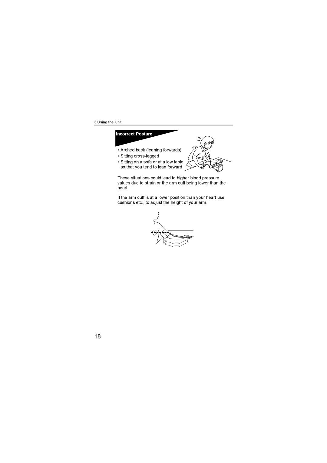 Omron HEM-SOLAR instruction manual Incorrect Posture 