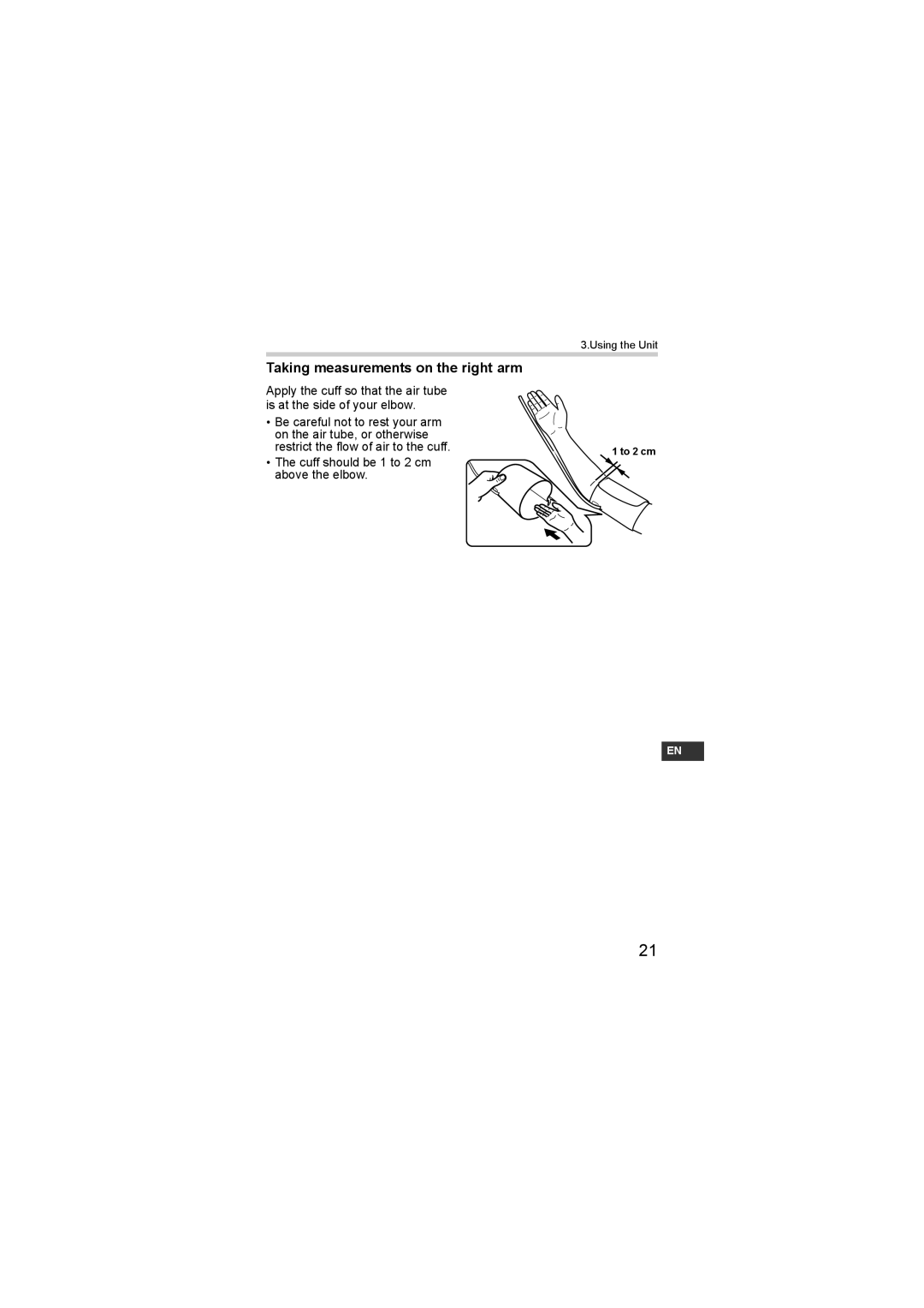 Omron HEM-SOLAR instruction manual Taking measurements on the right arm 