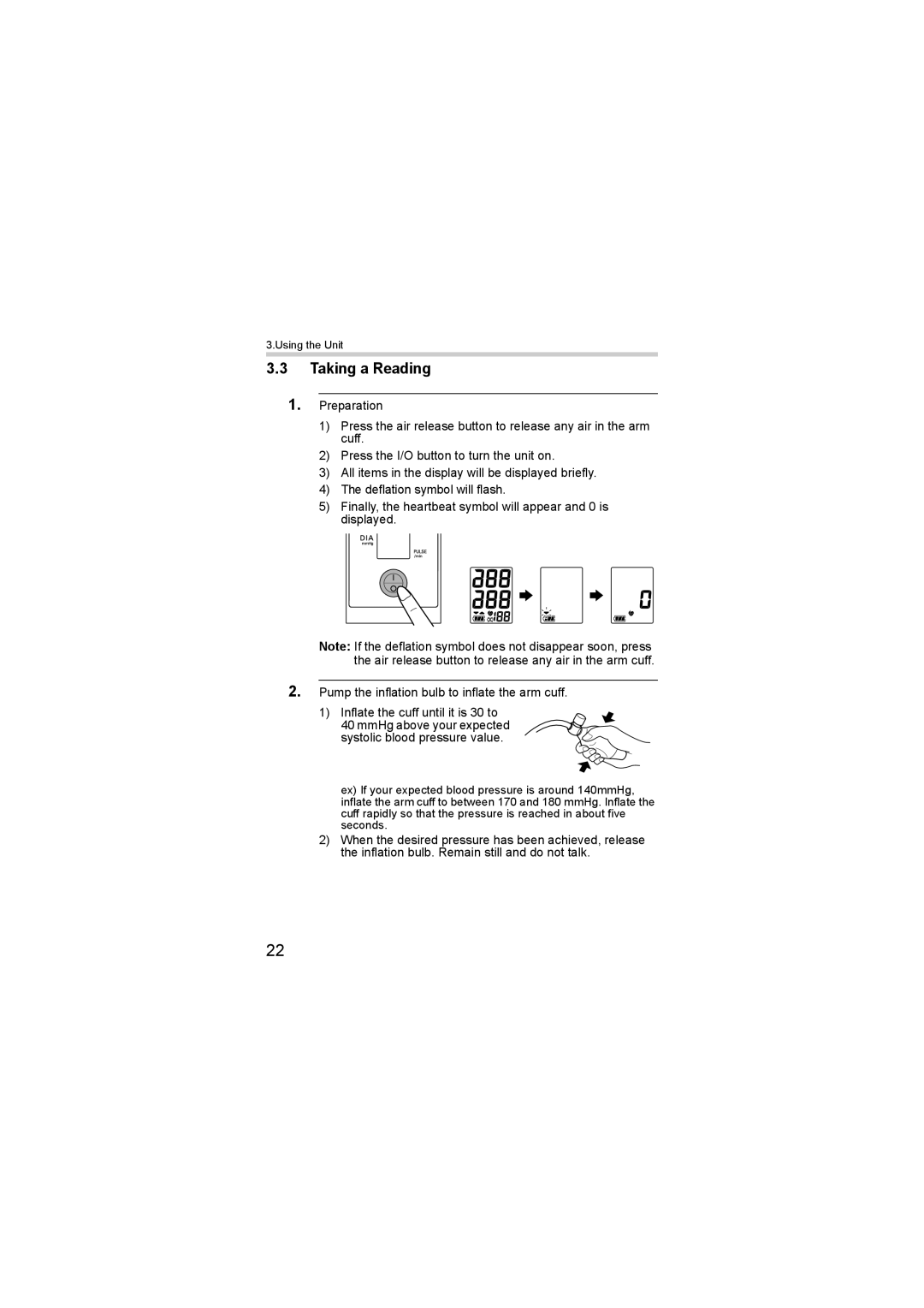 Omron HEM-SOLAR instruction manual Taking a Reading 